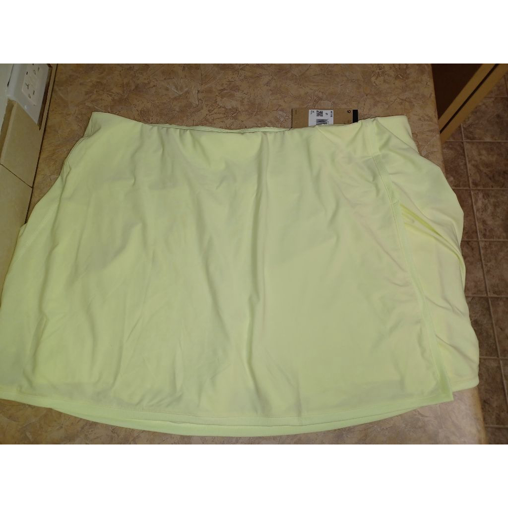 Nike Plus Tennis Fitness Skort 2X In Neon Lemon Lime - Picture 2 of 11